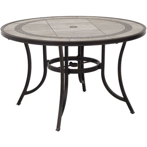 Barnwood 60 Round Tile Top Patio Table T R60 T6 Barnwd