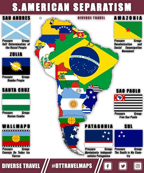 South American Separatist Movements South America Map Map Alternate