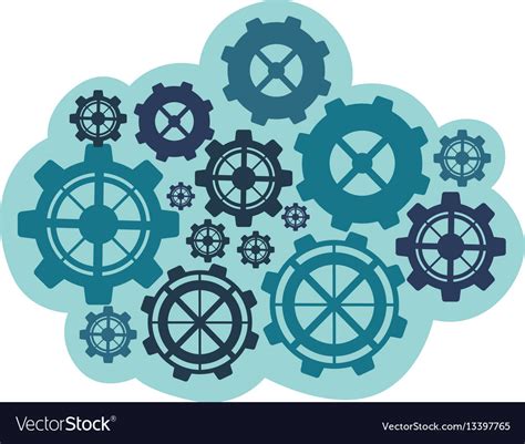 Blue Gears Icon Image Royalty Free Vector Image