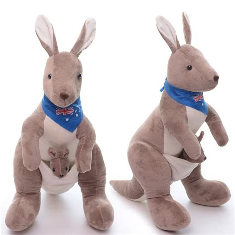 Lovely Plush Kangaroo Toys Australia Scarf Wild Animal Dolls Model Home