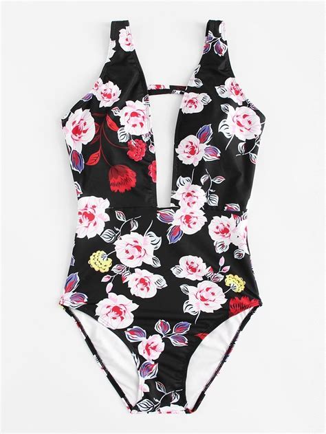 Flower Print Swimsuit Sheinsheinside