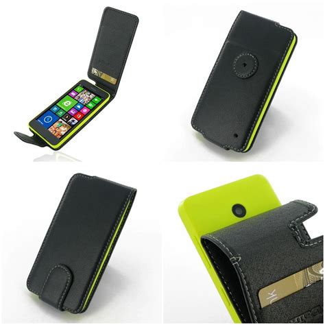 Pdair Deluxe Leather Case For Nokia Lumia 630 Dual Sim Flip Type