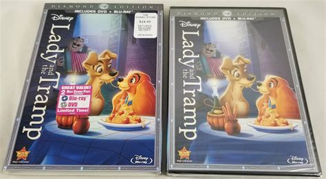 New Disney Lady And The Tramp Blu Ray And Dvd 2 Disc Set Diamond Edition