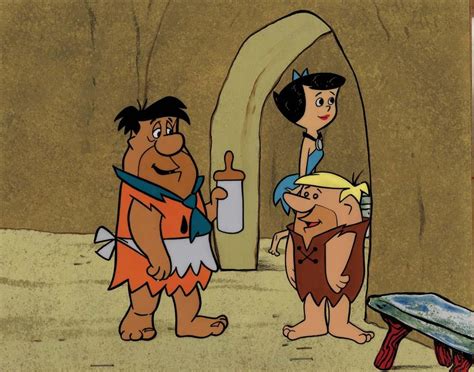 The Flintstones Production Cel And Background Early 1960s