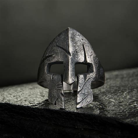 Mens Vintage 999 Fine Silver Spartan Helmet Ring Vvv Jewelry