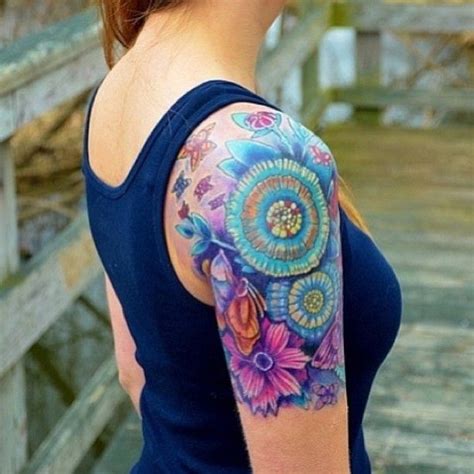 Colorful Half Sleeve Tattoo Quarter Sleeve Tattoos Colorful Sleeve