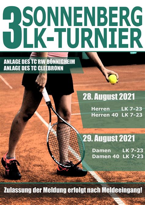 Jun 03, 2021 · in a statement released on thursday, it read: 3. Sonnenberg LK-Turnier 28.-29. August 2021 - TC RW ...
