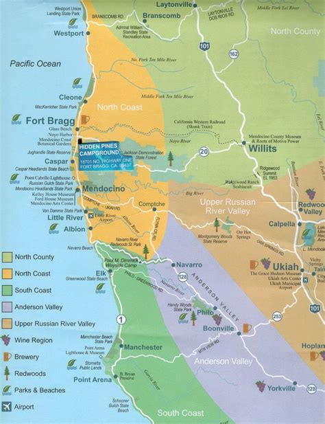 Westport Park Map California Rv Campgrounds Map Print