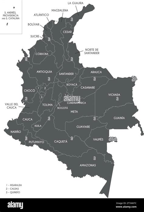 Mapa Vectorial De Colombia Con Departamentos Regi N Capital Y