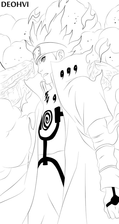 Naruto 631 Minato Line Art By Deohvi On Deviantart Otaku Anime