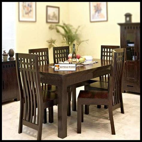 Kendalwood™ Furniture Sheesham Wood Dining Table With 6 Chairs Finish