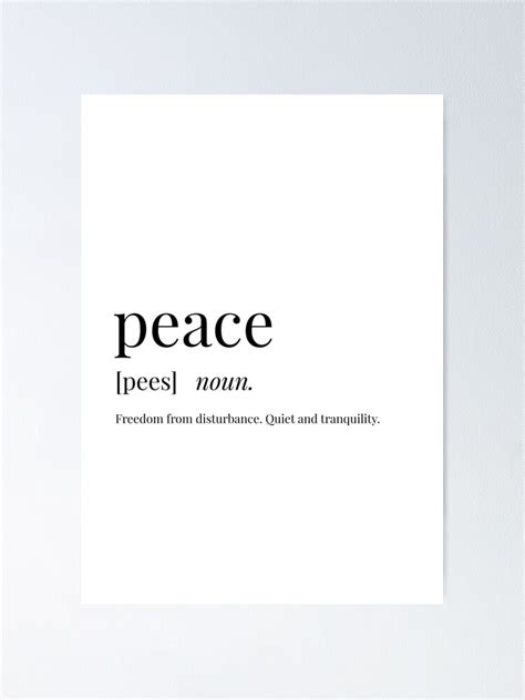Peace Definition Poster By Definingprints Redbubble