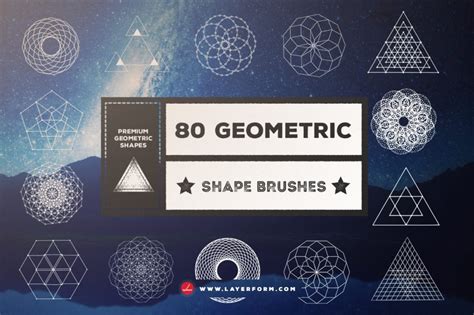 80 Geometric Shape Photoshop Brushes Layerform