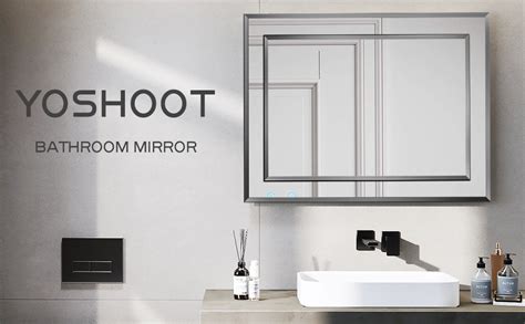 Yoshoot Frameless Bathroom Mirror Wall Mounted Double Layer Glass With Bevelled Edges Vertical