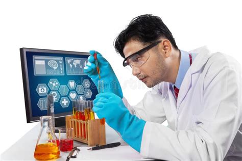 Male Scientist Student Doing Research Stock Image Image Of Experiment
