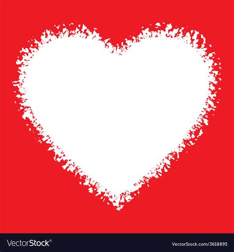 White Hand Drawn Grunge Heart Royalty Free Vector Image