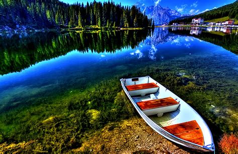 Peaceful Place House Grass Woods Sunny Bonito Clouds Boats Boat