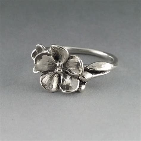 Sterling Silver Flower Ring Just A Pretty Silver Ring Floral Etsy