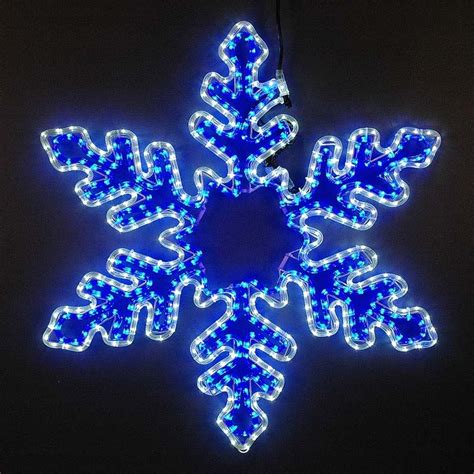 5 Led Rope Light Snowflake Large Blue And Cool White