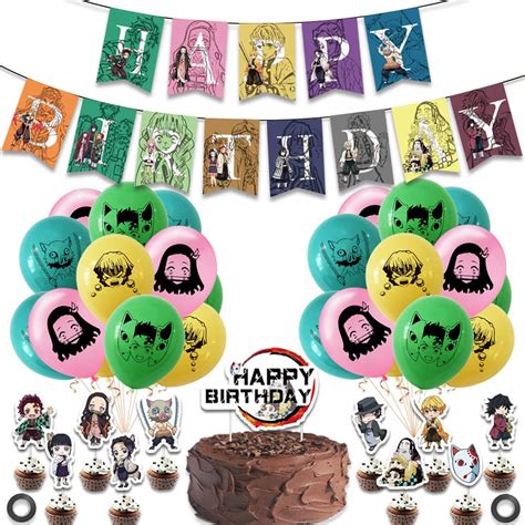 Buy Demon Slayer Birthday Party Supplies Comic Birthday Decorations