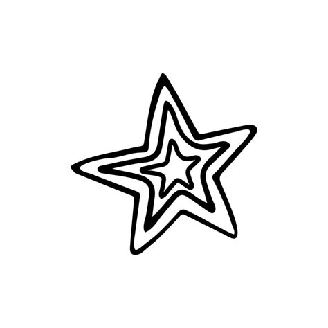Hand Drawn Doodle Star Star Shape For Design Isolated On White