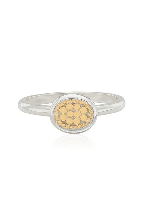 Anna Beck Classic Oval Stacking Ring Gold Silver