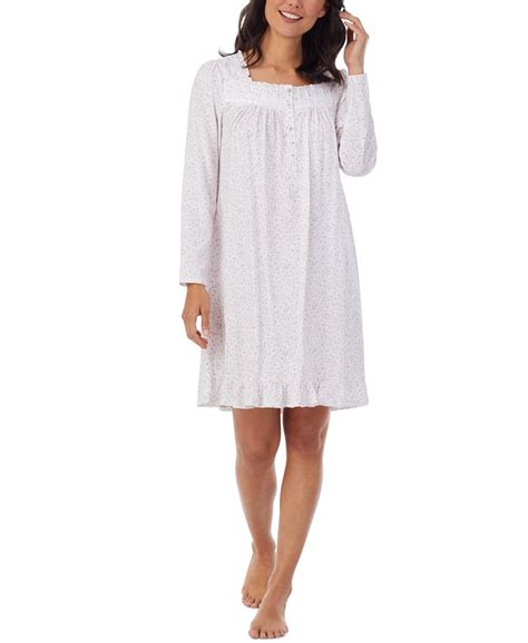 Eileen West Printed Cotton Jersey Long Sleeve Nightgown And Reviews All