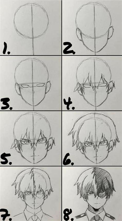 8 Pasos Para Dibujar A Todoroki De Boku No Hero Academia Anime Drawings