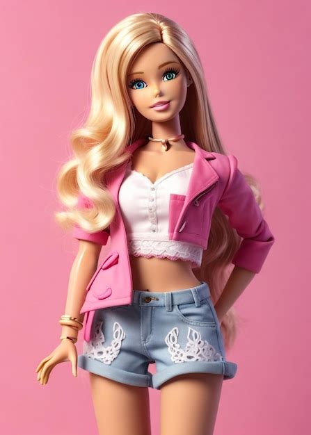 Premium Ai Image Barbie Doll Cute Blond Girl Outfit Pink