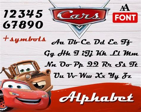 Cars Font Svg Cars Letters Svg Cars Alphabet Svg Cars Numbers Svg