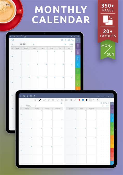 Download 2024 2029 Monthly Calendar 5 Years For Goodnotes Ipad Etc