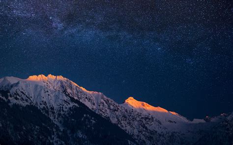 Download Mountains And A Night Sky Hd Wallpaper By Shellyc66