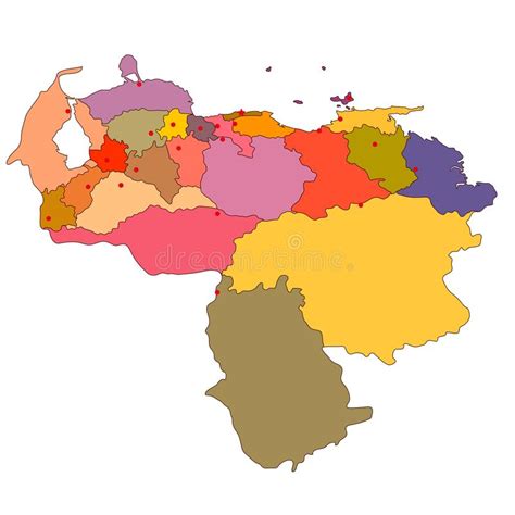 Carte Politique Vectorielle Du Venezuela Illustration De Vecteur
