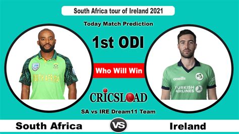 Sa vs ire 1st odi live streaming 2021 will be televised on sky sports and sky sports go app in ireland. Today Match Prediction- South Africa vs Ireland (SA vs IRE ...