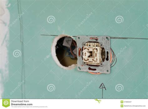 Wall Mounted Electrical Light Switch Stock Image Image Of Switching