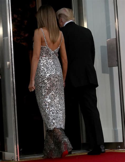Melania Trump Sequined Chanel Dress At State Dinner 2018 Popsugar