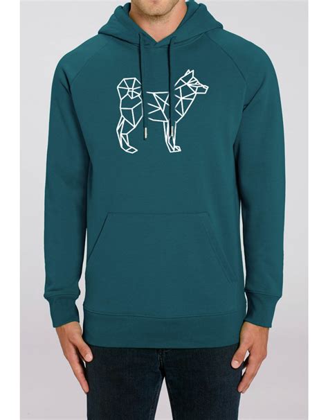 Shiba Boutique Geometric Shiba Inu Dog Hoodie Men