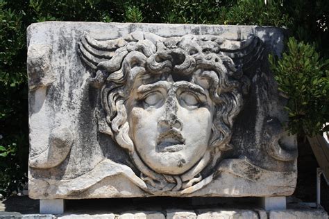 Relief Of A Medusa Head From The Temple Of Apollo At Didyma In Modern