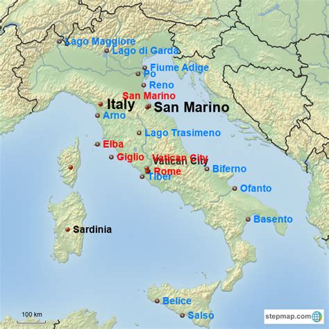 Stepmap Italy Landkarte Für Italy