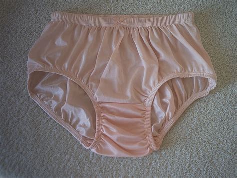 Peach Sissy Vintage Style Full Cut Midi Rise Bubble Bum Pinup Panties Lxl