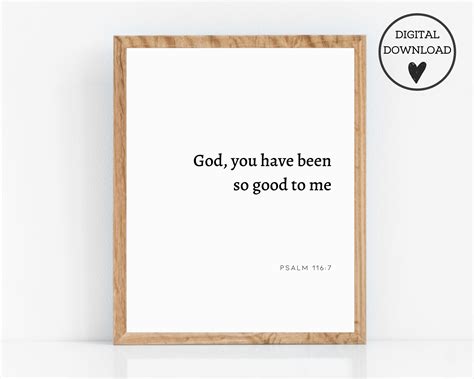 God You Have Been So Good To Me Wall Art Psalm 1167 Bible Etsy Sweden