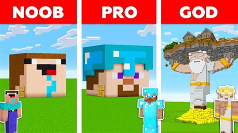 Minecraft Battle Noob Vs Pro Vs God Head Block House In