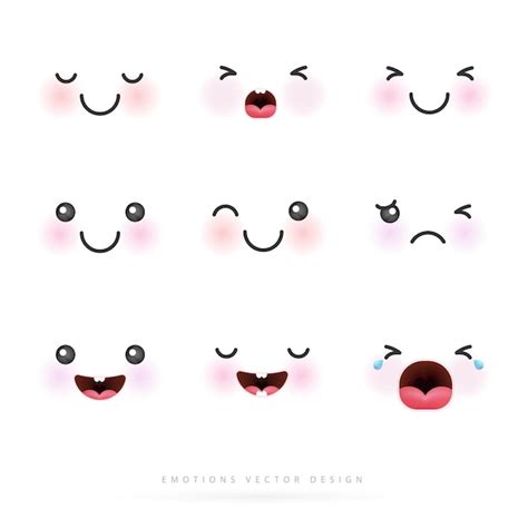 premium vector cartoon emotions cute faces eyes and mouths japanese 30552 hot sex picture