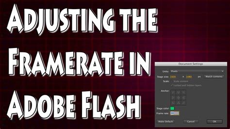 Adobe Flash Tutorial Adjusting The Speed Of Your Movies Youtube