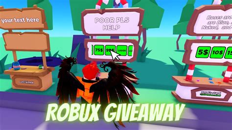 100 Robux Giveaway Pls Donate Roblox Youtube