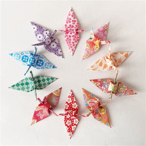 1000 3 Origami Cranes Multi Pattern Washi Senbazuru Etsy