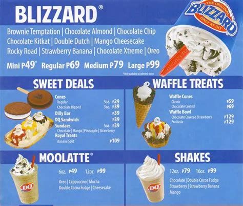 Dairy Queen Menu Menu For Dairy Queen Sm City North Edsa Quezon City My Xxx Hot Girl