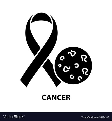 Cancer Icon Black Sign With Editable Royalty Free Vector