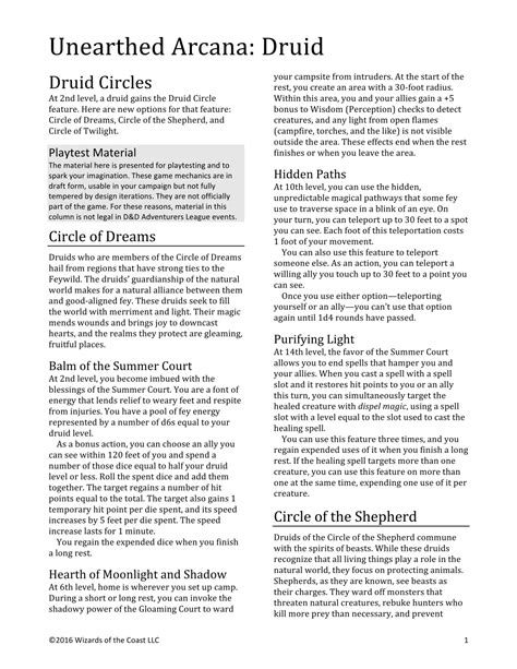 Dnd 5e Homebrew — Unearthed Arcana Circle Of Dreams Shepherd