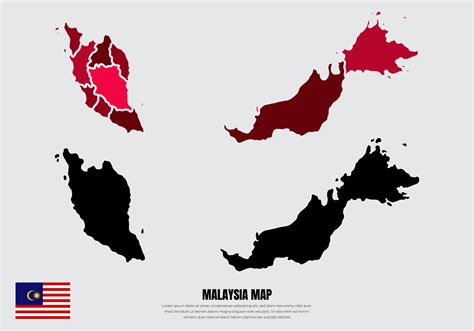 Collection Of Silhouette Malaysia Maps Design Vector Malaysia Maps